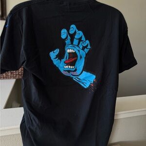 Santa Cruz Black Tee with Blue Graphic